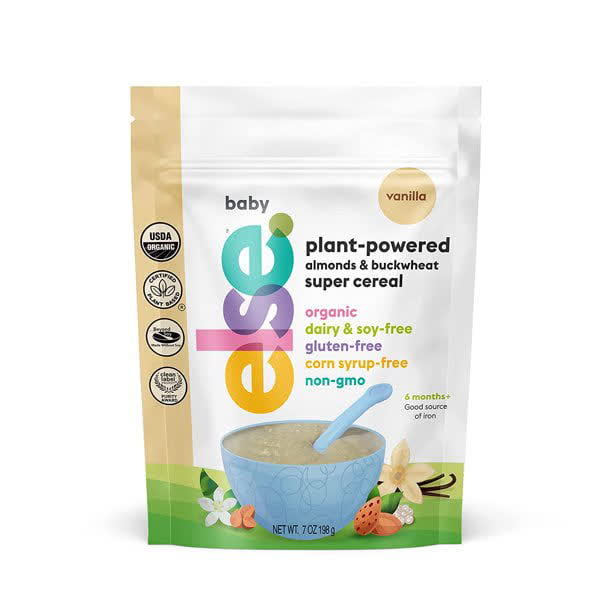 Else Nutrition Plant Based Super Cereal Organic Tested for Heavy Metals Stage 1 Baby Food, Vanilla