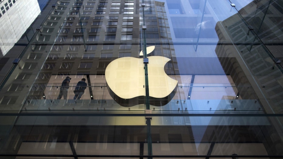 The Apple logo on a store in Sydney