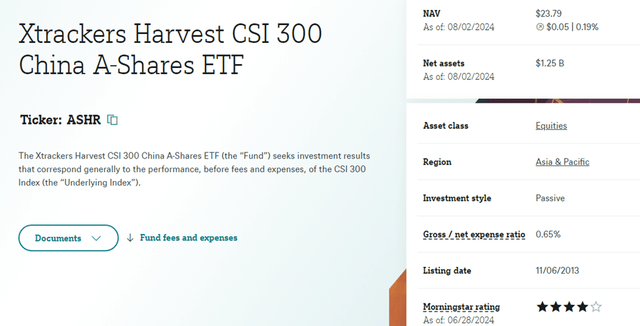 Xtrackers Harvest CSI 300 China A-Shares ETF Overview